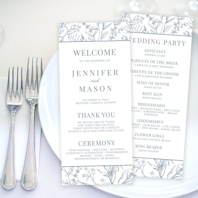 Viktorianische Hochzeitskarten mit blauen Blumen (Von Creator hochgeladen)