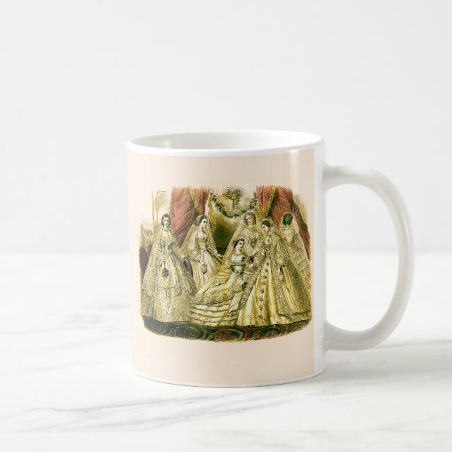 Viktorianische Hochzeitskunstdruckkleidung Kaffeetasse (Rechts)