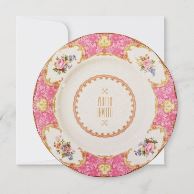 Viktorianische hoher Tee-Party Einladung (Vorderseite)