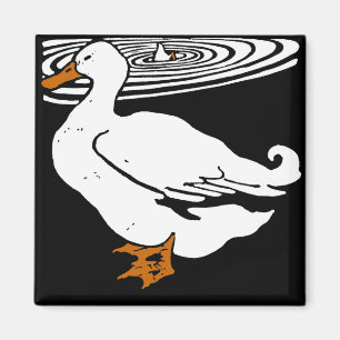 Viktorianische Holzschnitt-Bauernhoftiere Enten Magnet