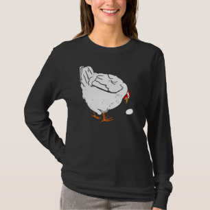 Viktorianische Holzschnitt-Huhn-Henne und Ei auf T-Shirt