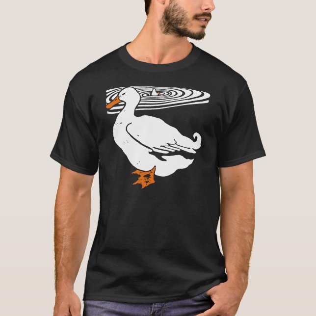 Viktorianische Holzschnitzente auf T-Shirt (Vorderseite)