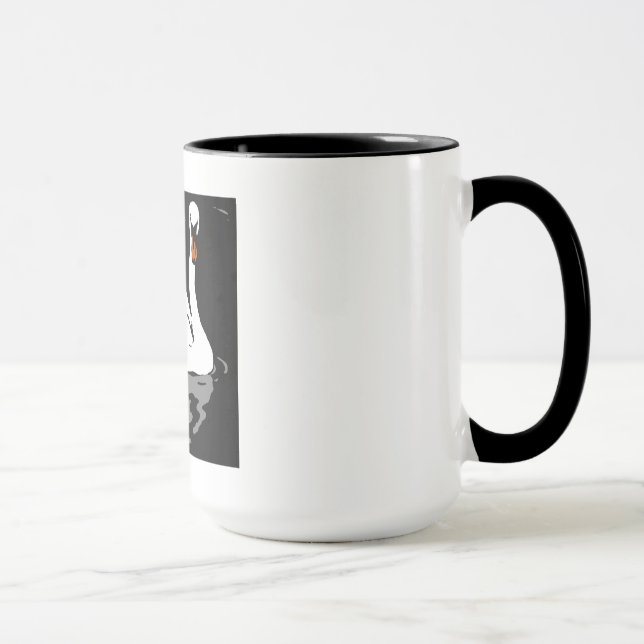 Viktorianische Holzschnitzschwäne auf der Tasse (Rechts)