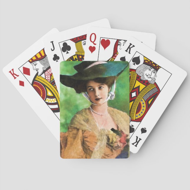 Viktorianische hübsche Spielerin Spielkarten (Rückseite)
