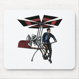 Viktorianische Hubschrauber-Flugzeug-Konstruktion Mousepad
