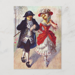 Viktorianische Hühner Postkarte