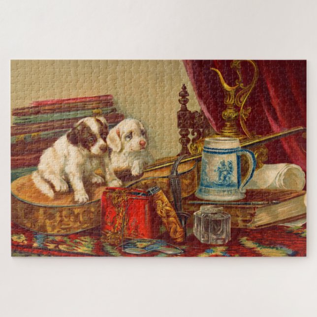 Viktorianische Hunde drucken Puzzle (Horizontal)