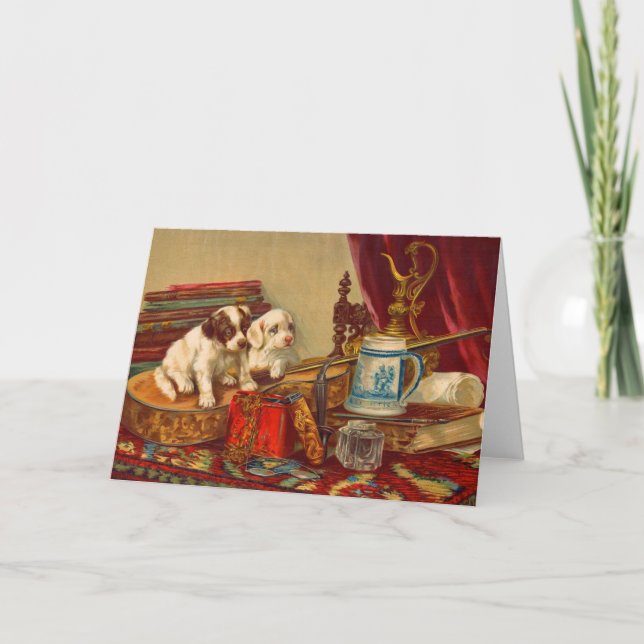 Viktorianische Hunde und Sachen Karte (Vorderseite)