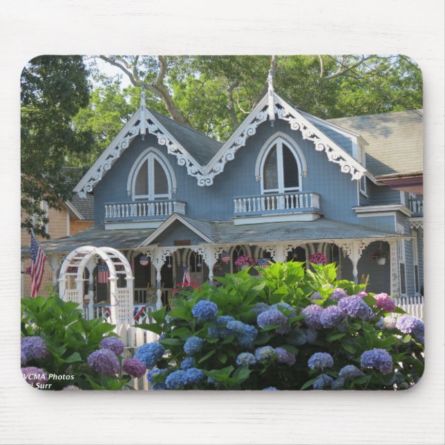 Viktorianische Hütte in Blue - Martha's Vineyard Mousepad (Vorne)