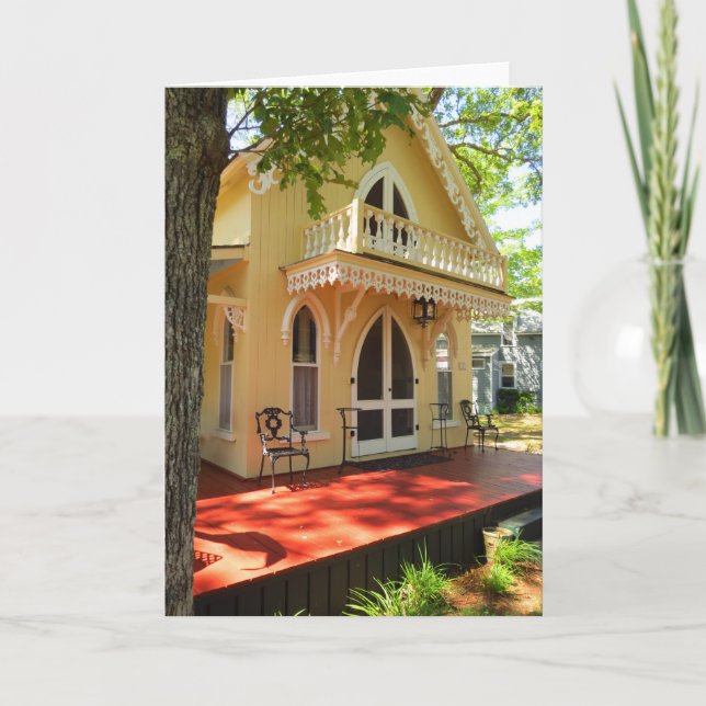 Viktorianische Hütte in der Sonne - Martha's Viney Karte (Vorderseite)