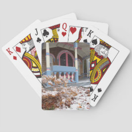 Viktorianische Hütte in Snow - Martha's Vineyard Spielkarten