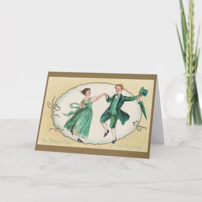 Viktorianische Irish Dance St. Patrick's Day Card Karte (Vorderseite)