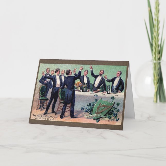 Viktorianische Irish Toast St. Patrick's Day Card Karte (Vorderseite)