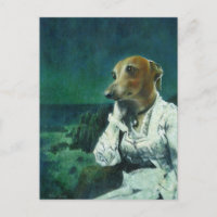 Viktorianische italienische Greyhound Postkarte