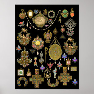 Viktorianische, Jugendstil- und Deko-Schmuckkunst Poster