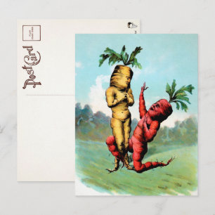 Viktorianische Karotten-Heiratsantrag-Postkarte Postkarte