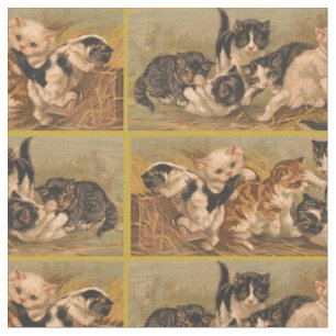 Viktorianische Kätzchen Stoff