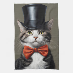 Viktorianische Katze Geschirrtuch