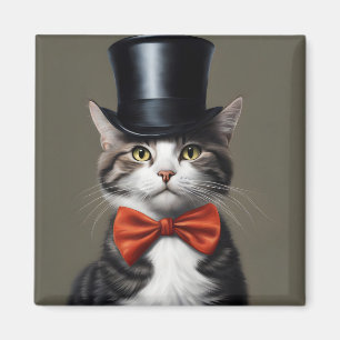 Viktorianische Katze Magnet