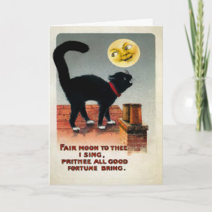 Viktorianische Katze und Weihnachten Mond