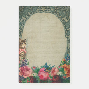 Viktorianische Katzen und Blume Post-it Klebezettel