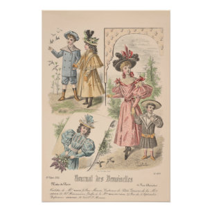 Viktorianische Kinder Französische Mode Vintage-We Poster