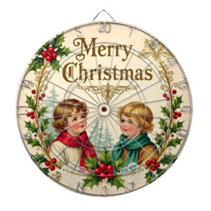 Viktorianische Kinder Frohe Weihnachten vintage Dartscheibe