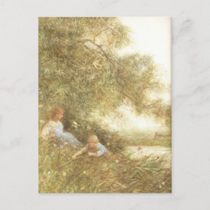 Viktorianische Kinder im Freien Postkarte