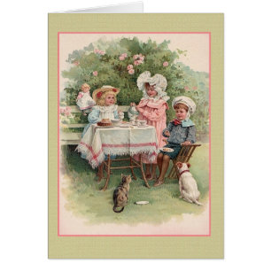 Viktorianische Kinder Tee Party Note Card