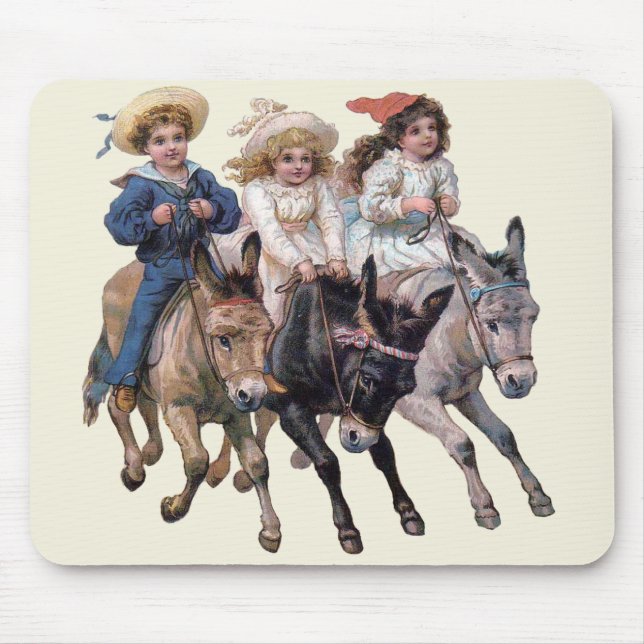 Viktorianische Kinder und Pferde Mousepad (Vorne)