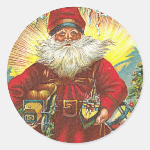 Viktorianische Kinder Weihnachtsaufkleber Runder Aufkleber