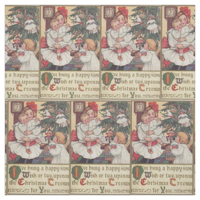 Viktorianische KinderVintages Weihnachtsgewebe Stoff (Muster)
