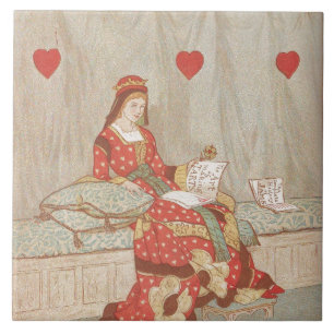 Viktorianische Königin von Herzen1900's Valentine Fliese