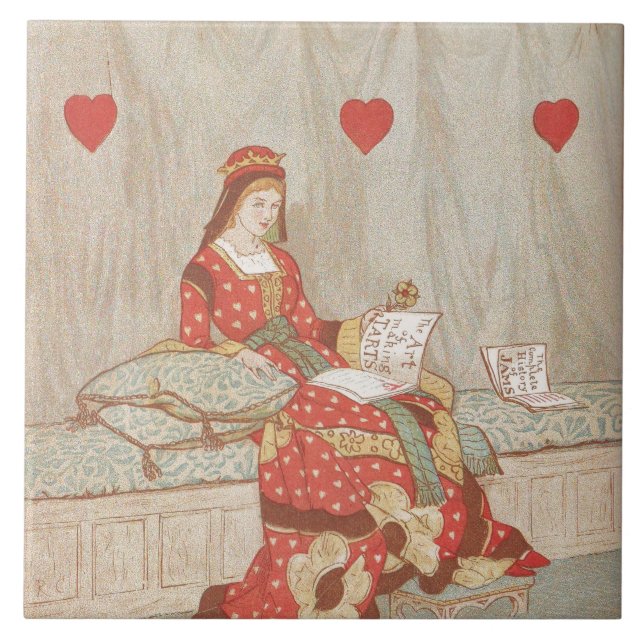 Viktorianische Königin von Herzen1900's Valentine Fliese (Vorderseite)