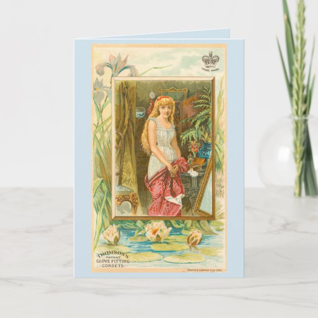 Viktorianische Korsetwerbung Karte (Vorderseite)