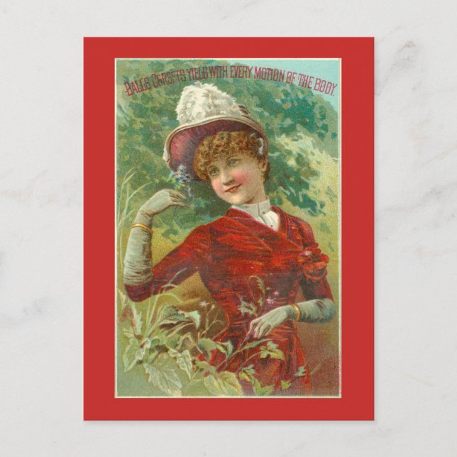 Viktorianische Korsetwerbung Postkarte (Vorderseite)