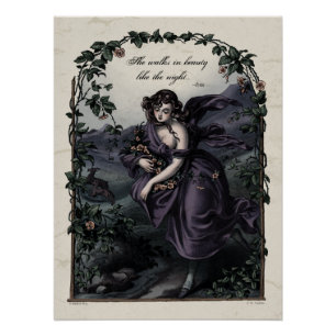 Viktorianische Kunst Byron "Sie geht in Schönheit" Poster