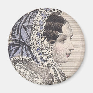 Viktorianische Lady in einem Bonnet von Jules Davi Magnet