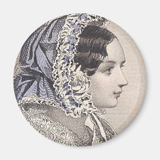 Viktorianische Lady in einem Bonnet von Jules Davi Magnet (Vorne)