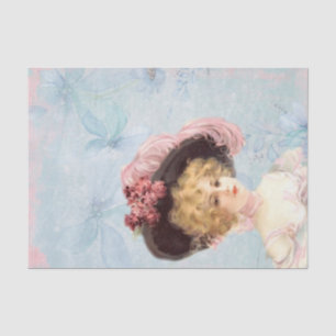 Viktorianische Lady in Feathered-Hat-Testpapier Seidenpapier