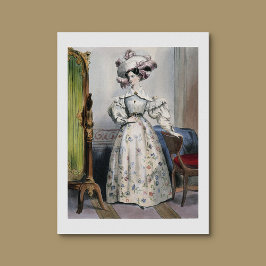 Viktorianische Lady in Floral Skirt - Elegant Vint Poster