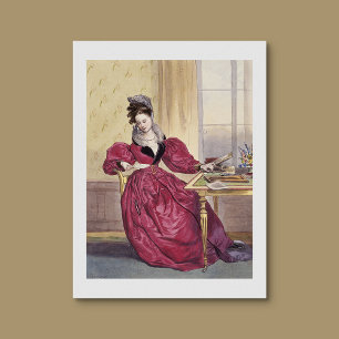 Viktorianische Lady in Red - Elegante Vintage Kuns Poster