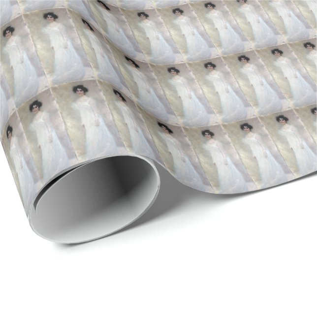 Viktorianische Lady in White Gustave Klimt Geschenkpapier (Rolleneckpunkt)