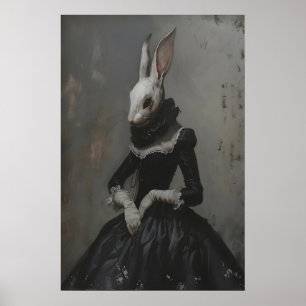 Viktorianische Lady-Kaninchen-Kunst druckbar, goth Poster