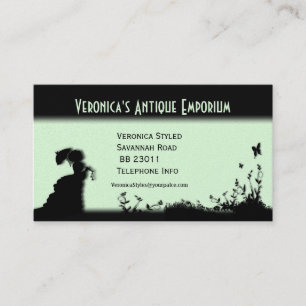 Viktorianische Lady Mini Green Business Card Visitenkarte