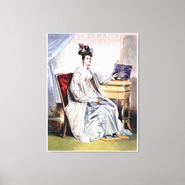 Viktorianische Lady mit Schmuckkasten - Elegant Vi Leinwanddruck (Vorderseite)