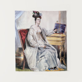 Viktorianische Lady mit Schmuckkasten - Elegant Vi Wandteppich