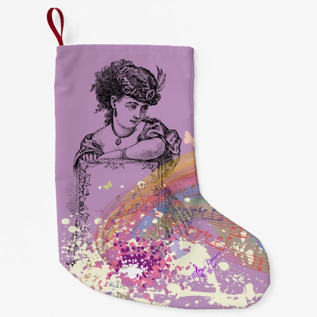 Viktorianische Lady PurpleColorSplashStrumpf zu We Kleiner Weihnachtsstrumpf (Vorderseite)