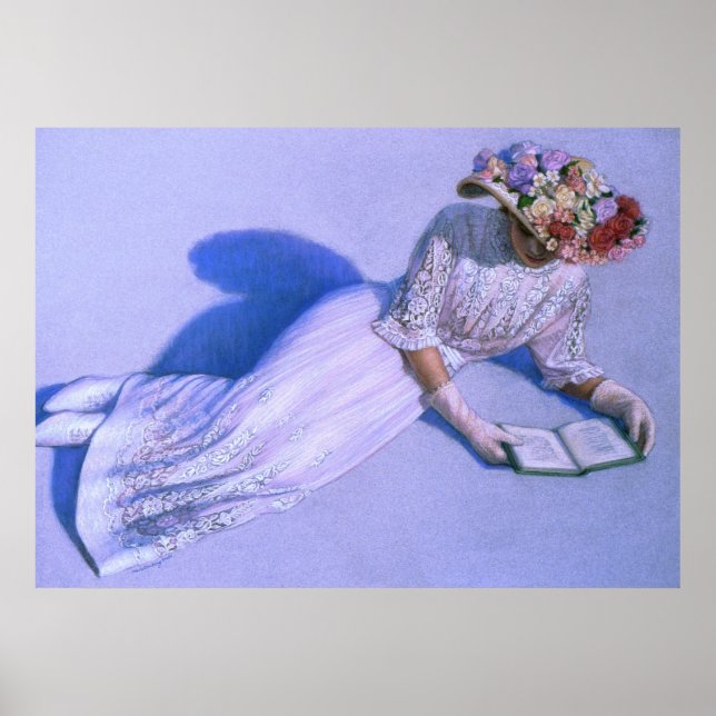Viktorianische Lady Reading Elegante Dekoration (Vorne)