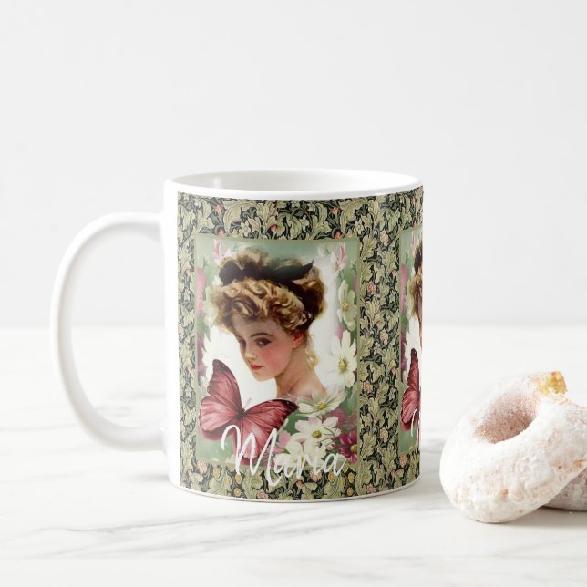 Viktorianische Lady-Tasse Kaffeetasse (Mit Donut)